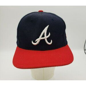 Vintage Atlanta Braves Baseball Cap Navy & Red OS Adjustable Grosscap G Cap